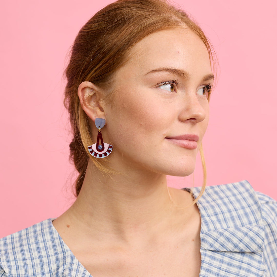 Electra Earrings - Blue/Plum