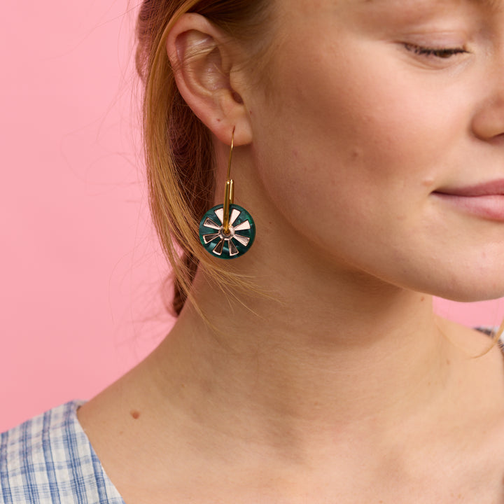 Calypso Earrings - Green/rose