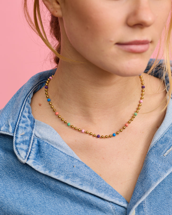 Ball Chain Necklace - Gold - 42cm