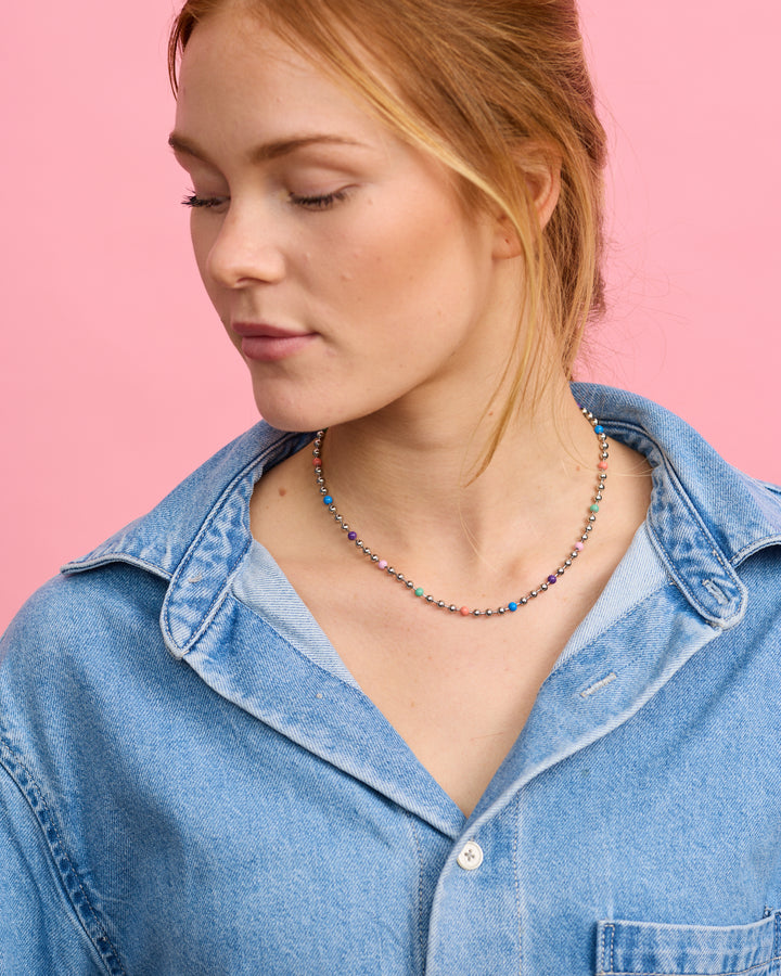 Ball Chain Necklace - Silver - 42cm