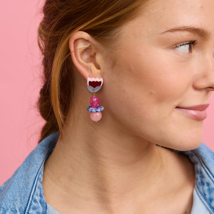Clio Earrings - blue/plum