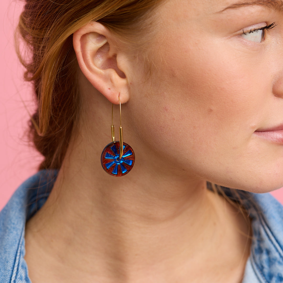 Calypso Earrings - brown/cobalt