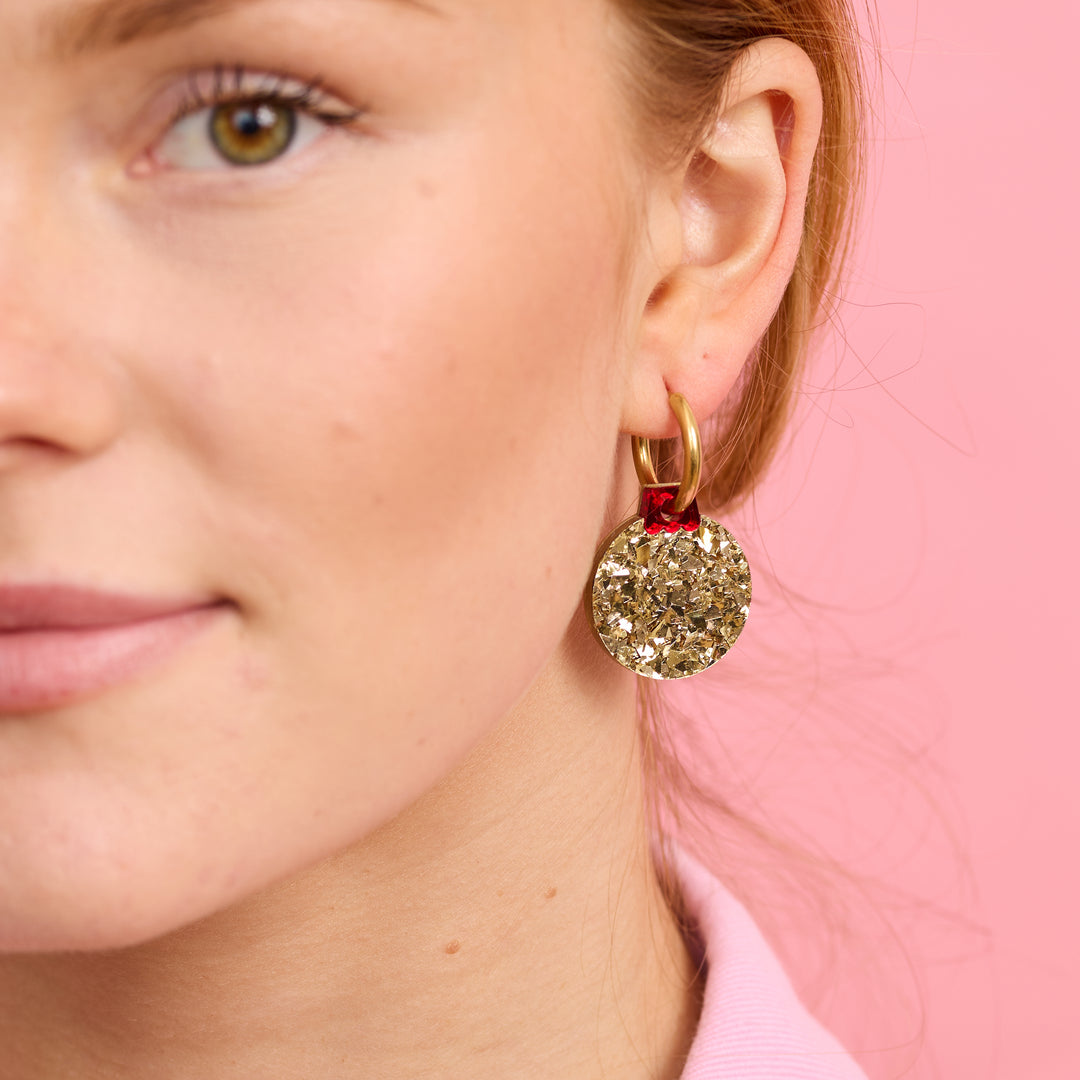 Round Baubles Earrings - Gold/Gold