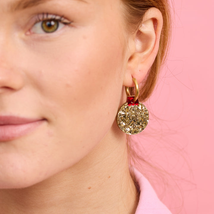 Round Baubles Earrings - Gold/Gold