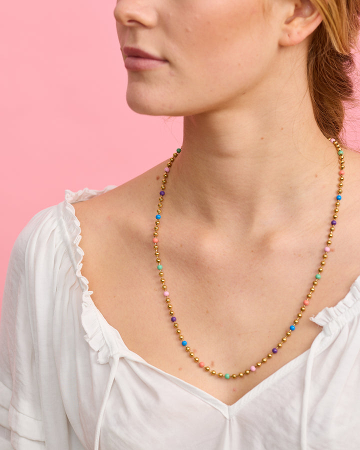 Ball Chain Necklace LONG- Silver - 55cm