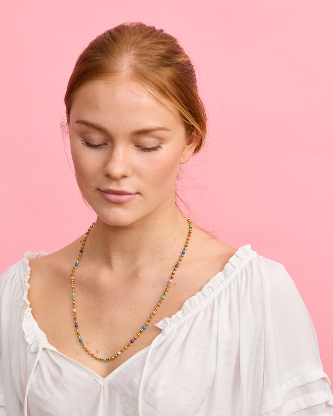 Ball Chain Necklace- LONG - Gold - 55cm
