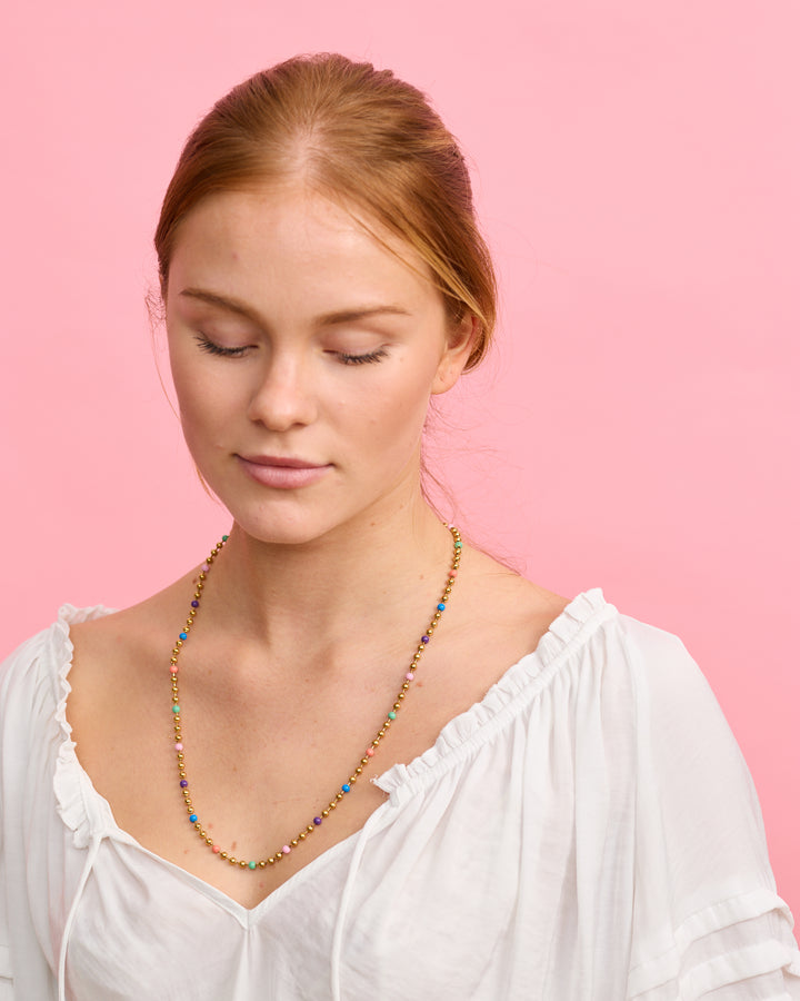 Ball Chain Necklace- LONG - Gold - 55cm