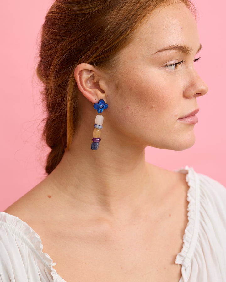 Madeline Beaded Earrings - Cobalt