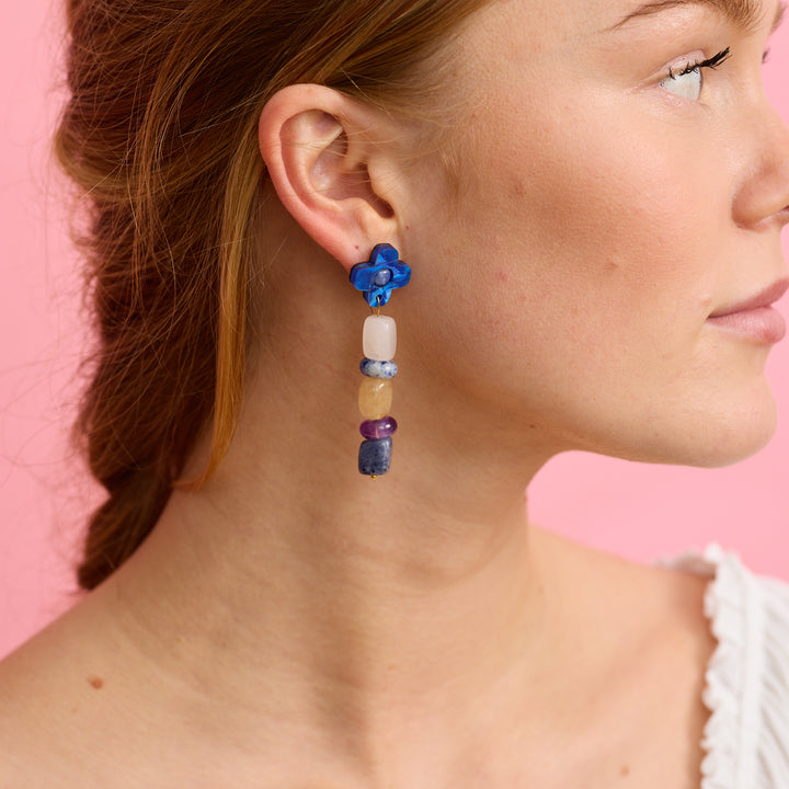 Madeline Beaded Earrings - Cobalt