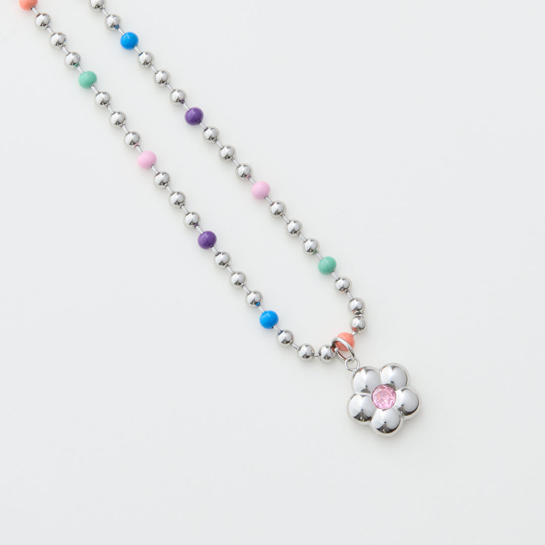 Birthstone Flower Zodiac Charm - Silver