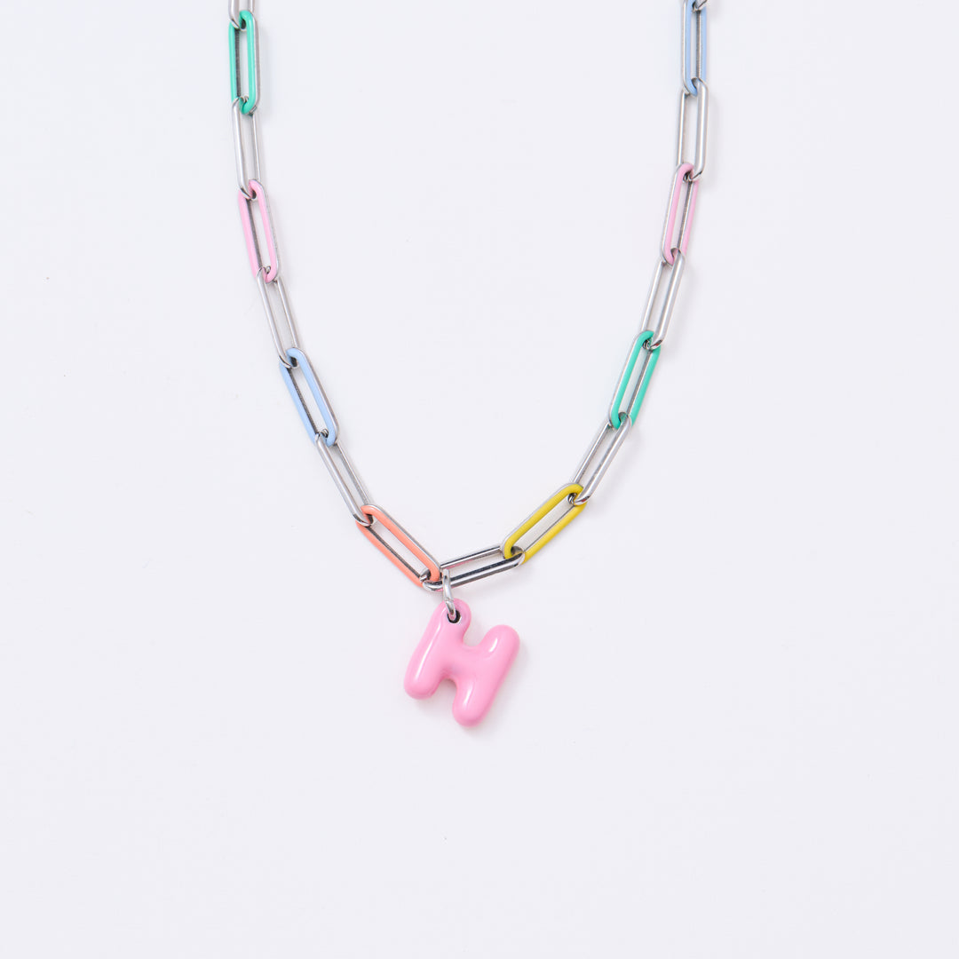 Paper Chain Necklace - Multi Silver