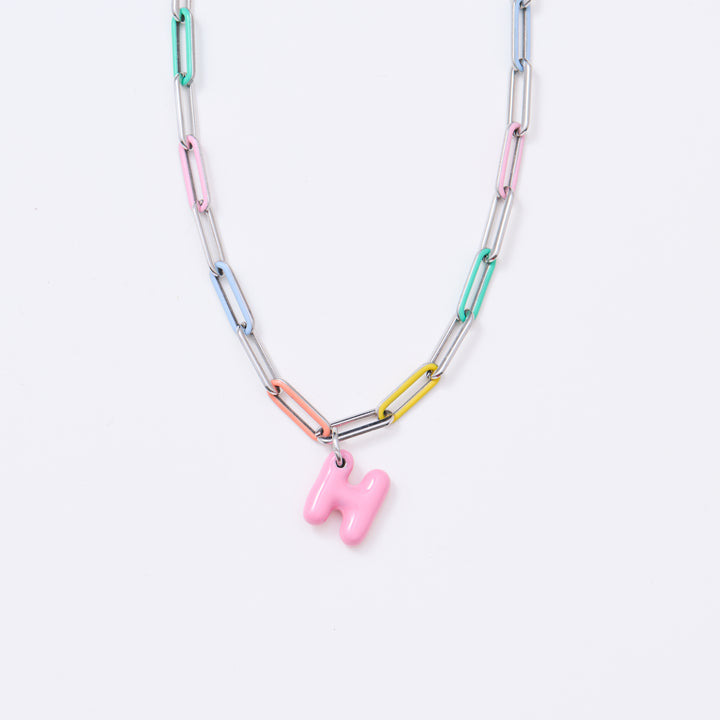 Paper Chain Necklace - Multi Silver