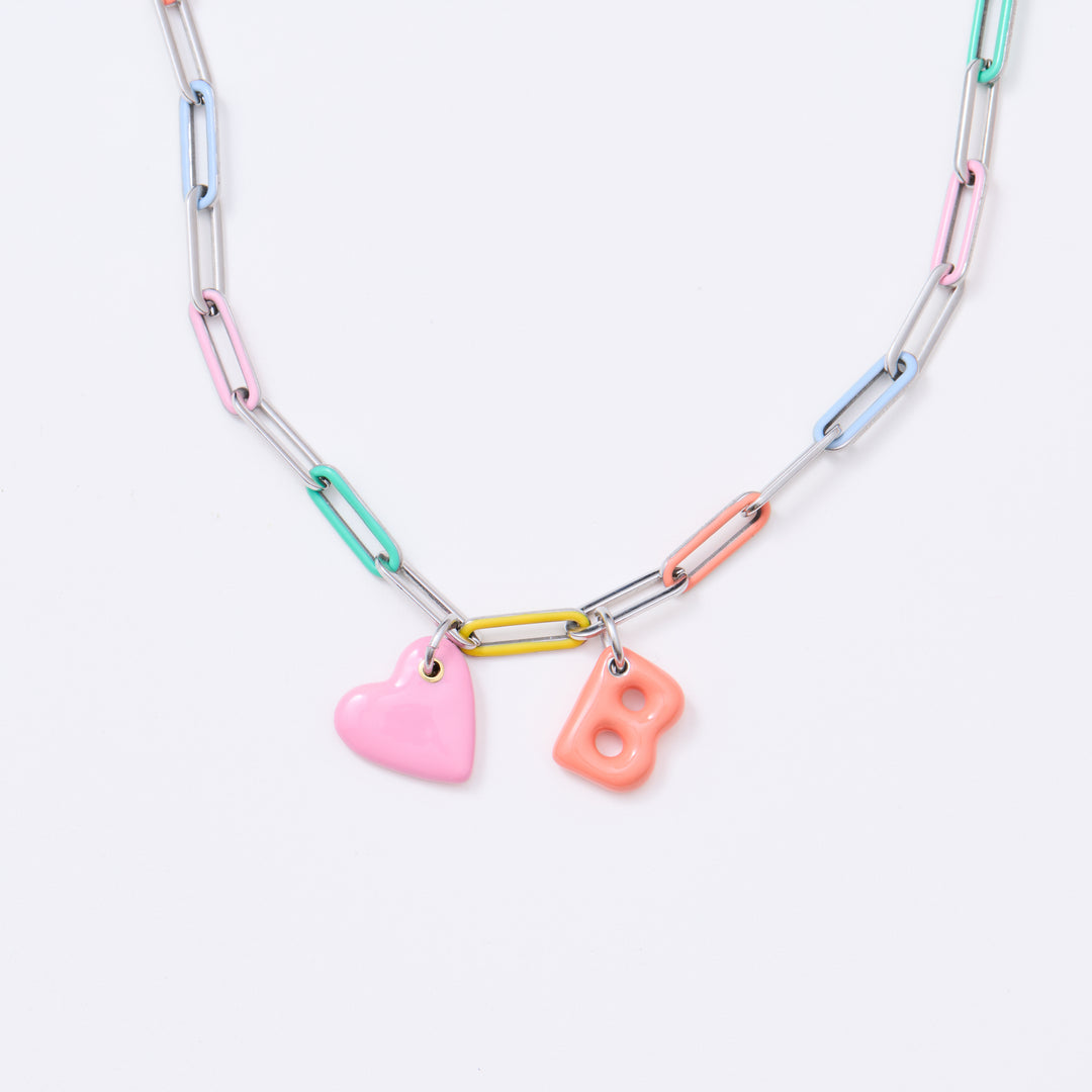 Paper Chain Necklace - Multi Silver