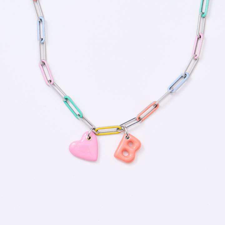 Paper Chain Necklace - Multi Silver