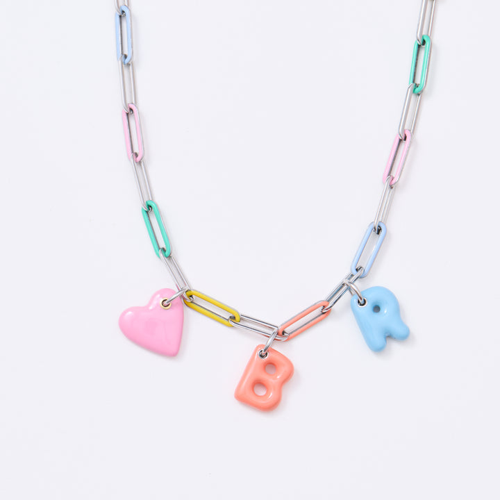 Paper Chain Necklace - Multi Silver