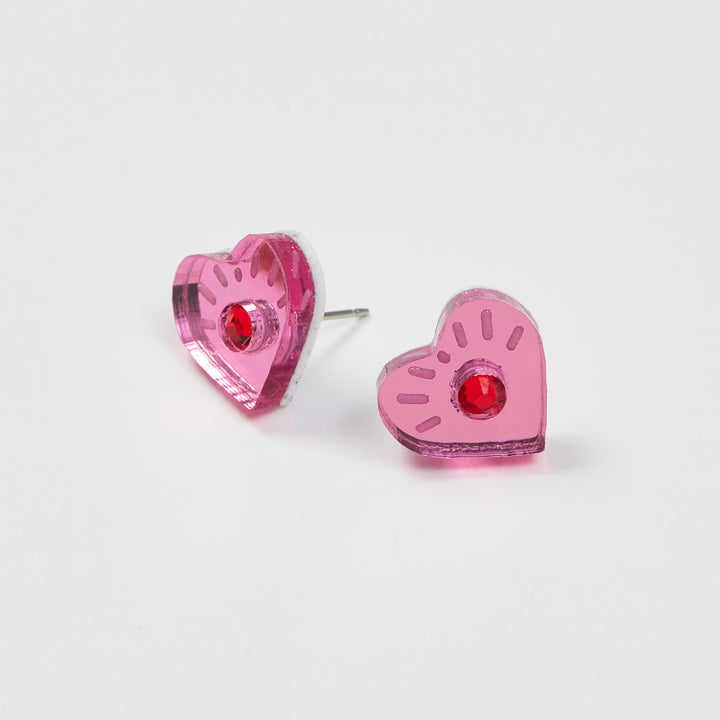 Earrings Heart Flower + Pearl Pastel - Martha Jean