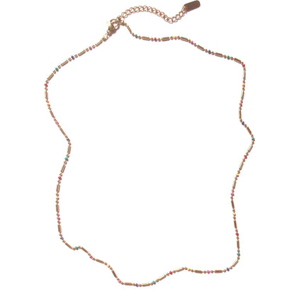 Rainbow Gold Necklace LONG 50cm