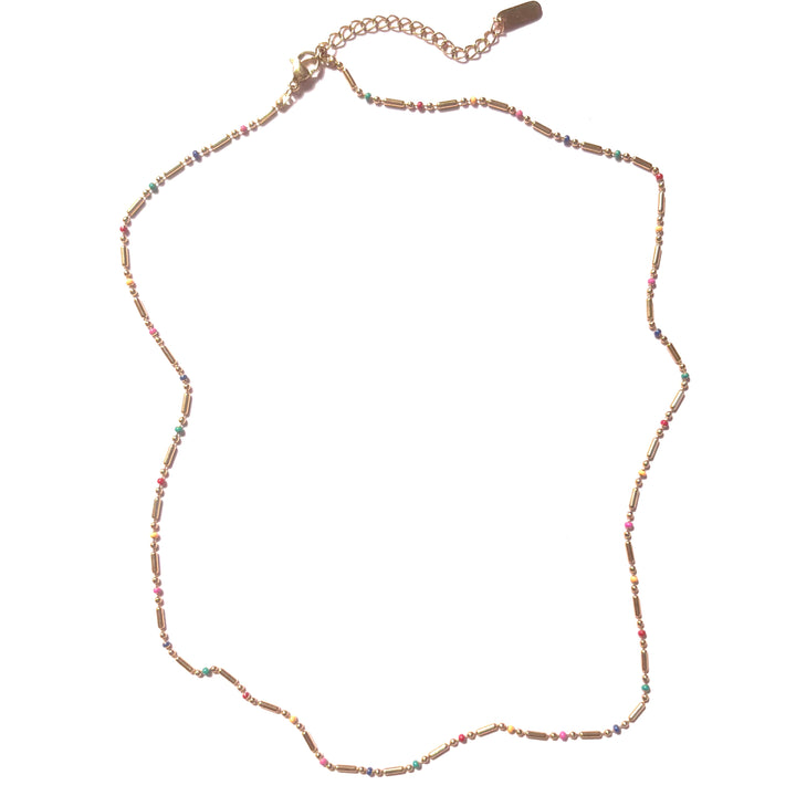 Rainbow Gold Necklace LONG 50cm