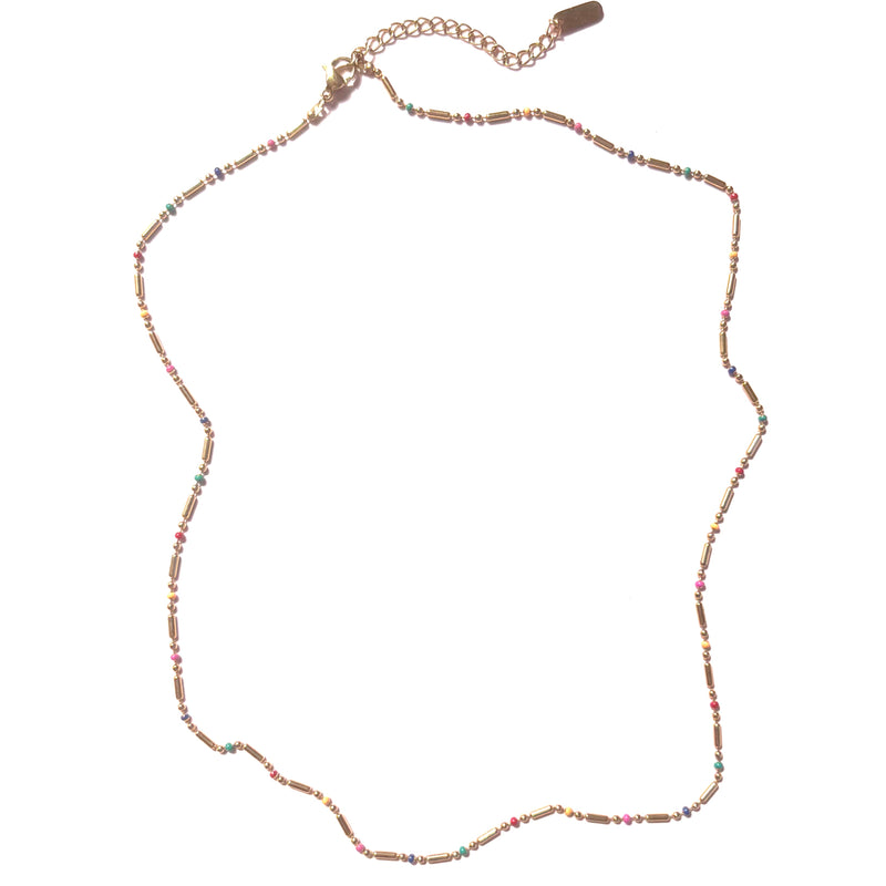 Rainbow Gold Necklace LONG 50cm