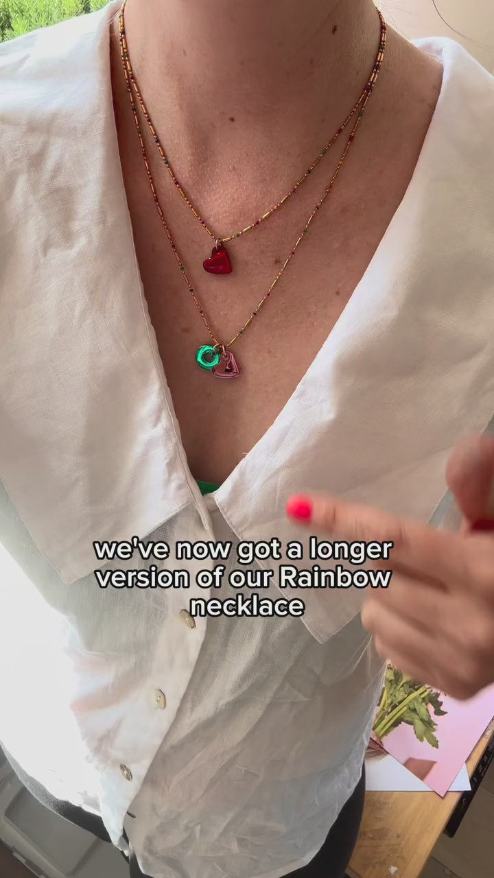 Rainbow Gold Necklace LONG 50cm