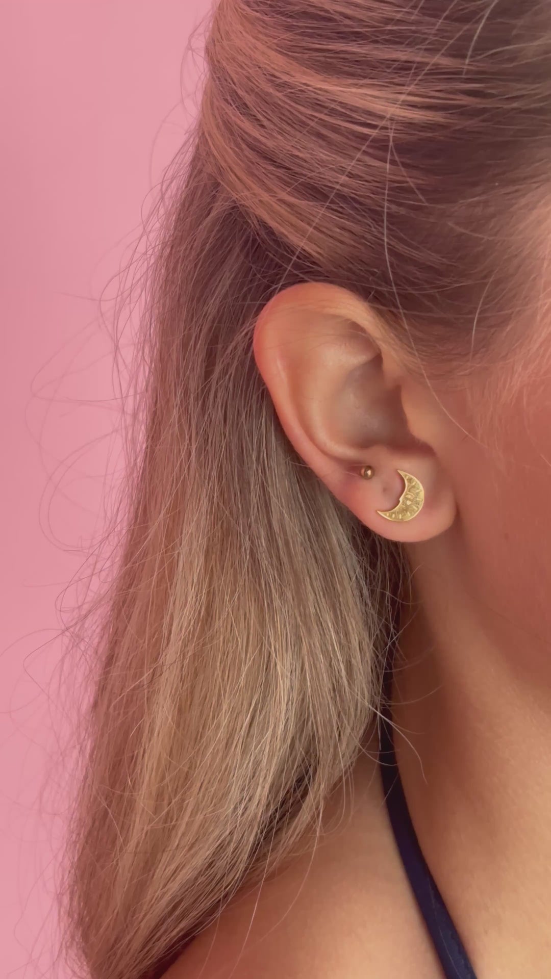 Sun & Moon Studs - Gold