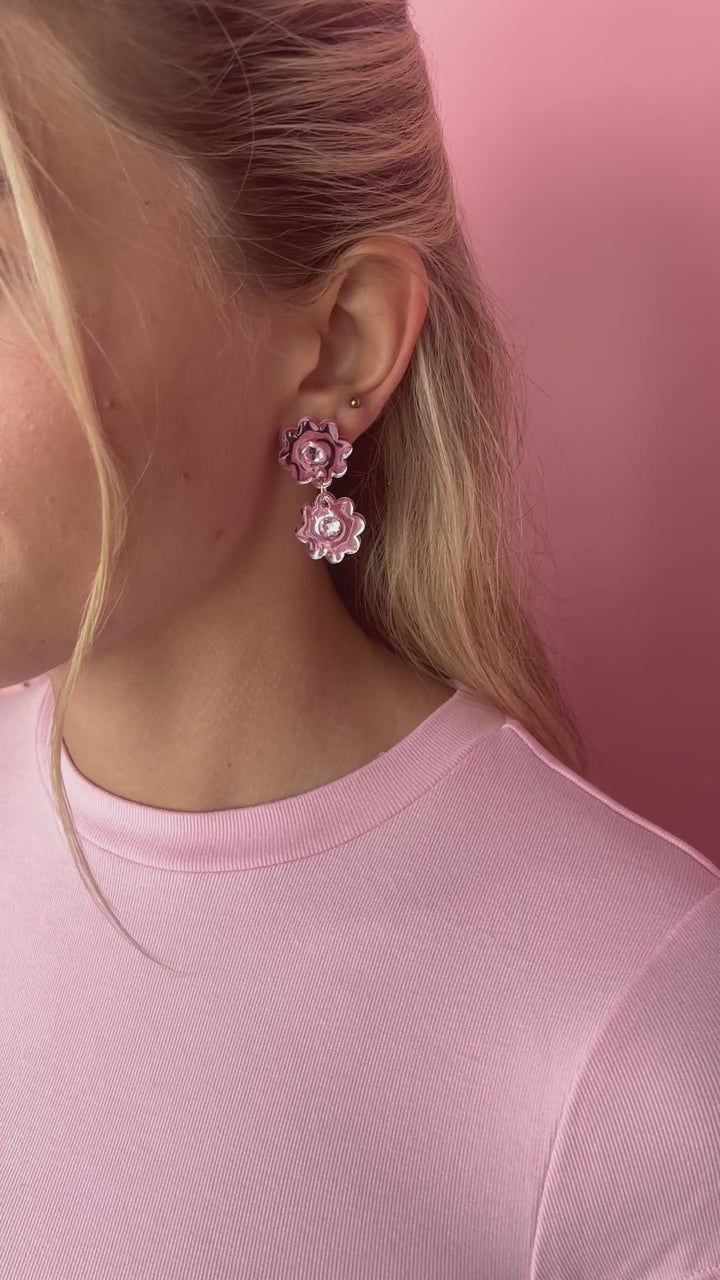 Jelly Flower Earrings - Pink
