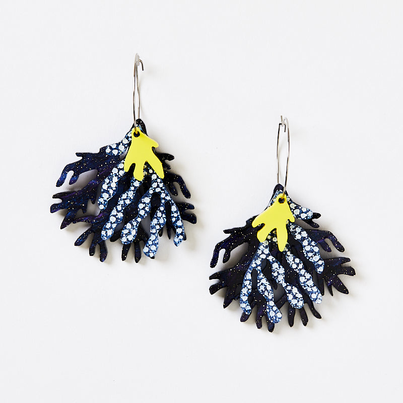 Seaweed Earrings - Midnight / Blue