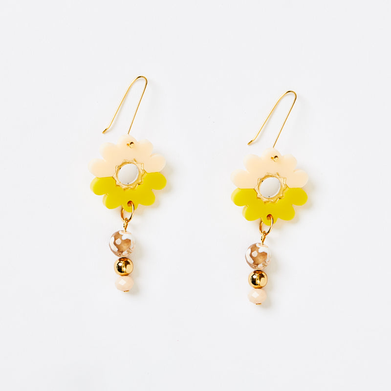 Magnolia Drop Earrings - Yellow