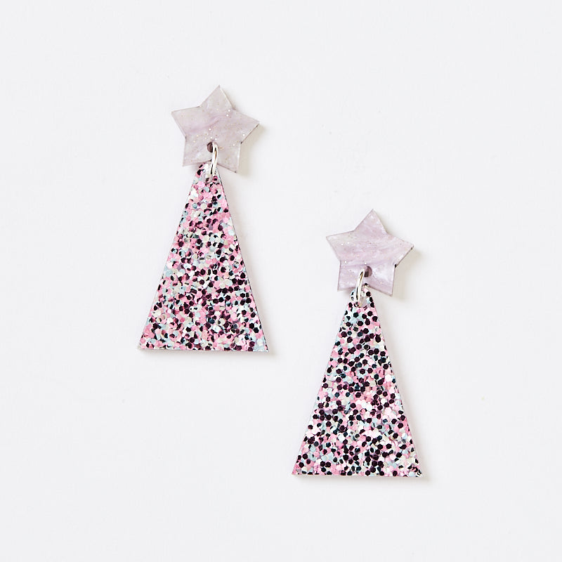 Christmas Tree Earrings - Violet