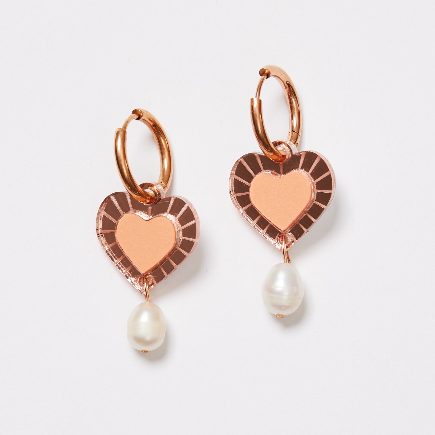 Peach hot sale pearl earrings