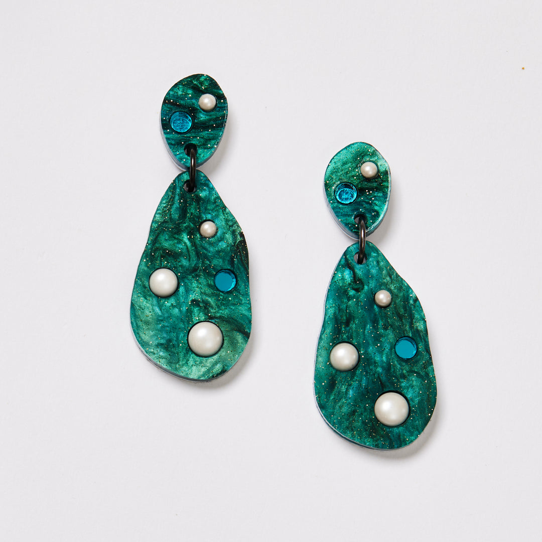 Ocean Earrings - Emerald