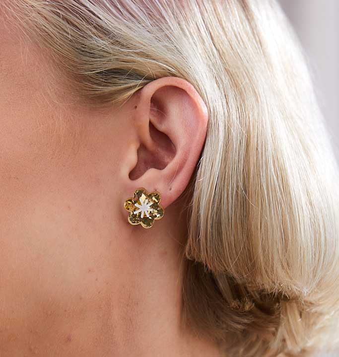 Aster Stud Earrings - Gold