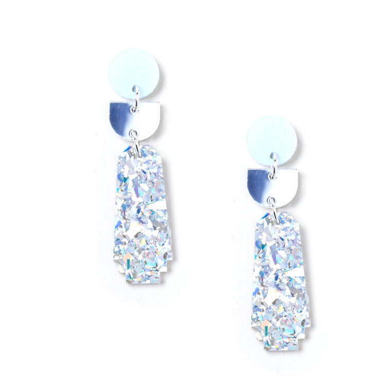 Dynasty Earrings - Silver / Iridescent
