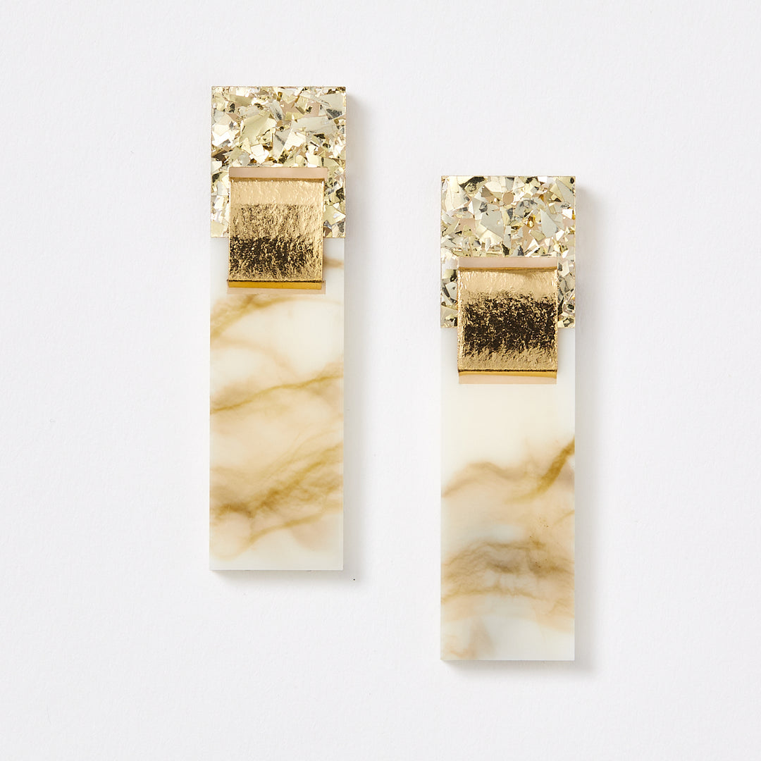 Arya Earrings - Gold / Marble