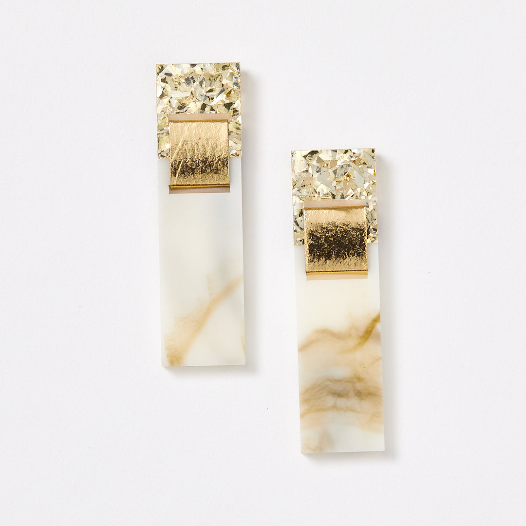 Arya Earrings - Gold / Marble