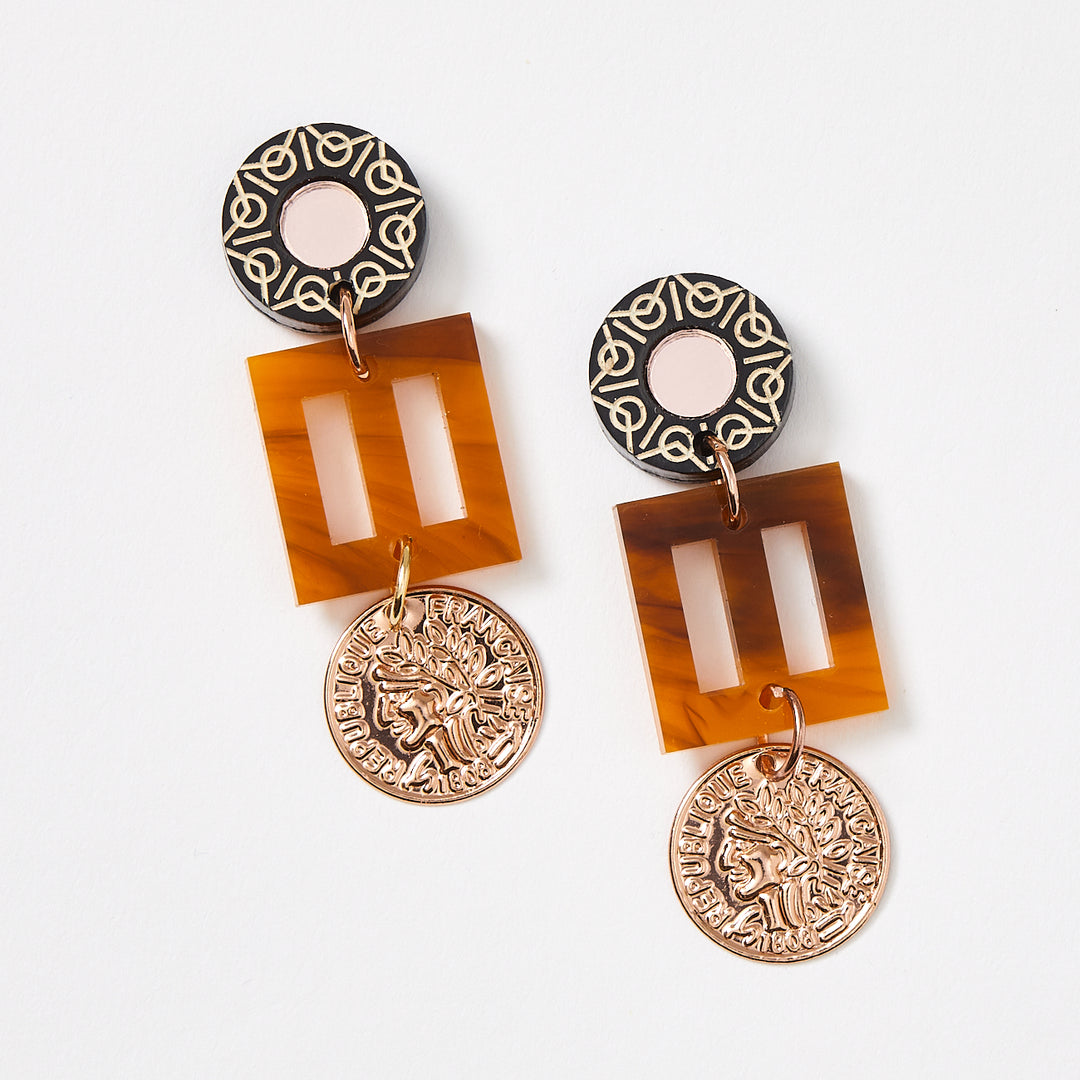 Franc Earrings - Clay / Rose Gold
