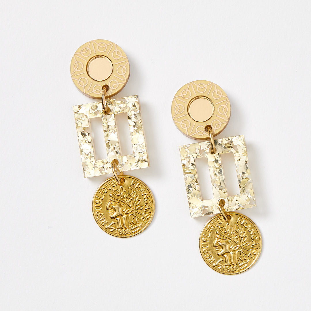 Franc Earrings - Gold / Gold