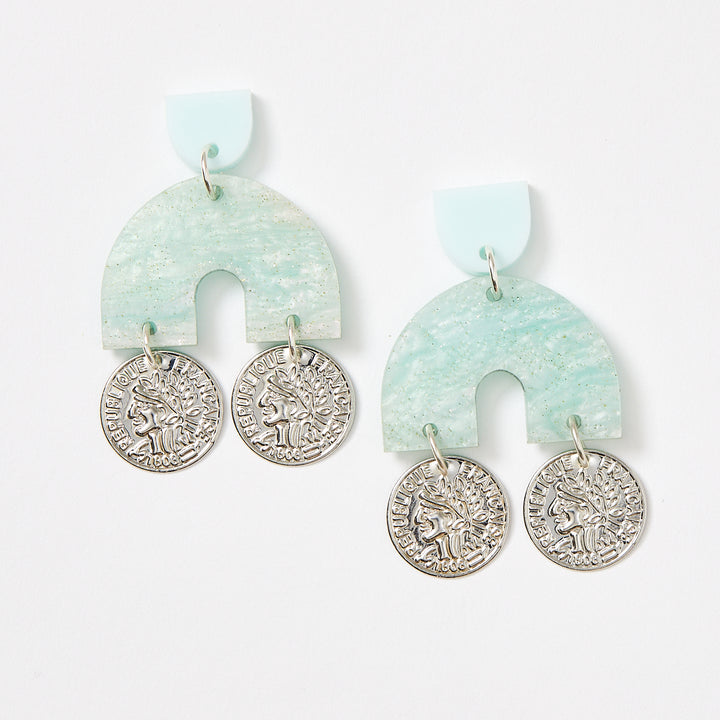 Archway Earrings - Mint / Silver