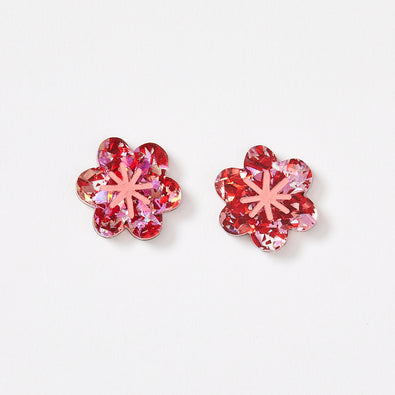 Aster Stud Earrings - Cherry